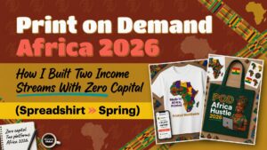 print on demand Africa 2026 Spreadshirt Spring zero capital income strategy