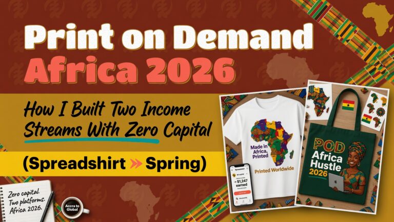 print on demand Africa 2026 Spreadshirt Spring zero capital income strategy